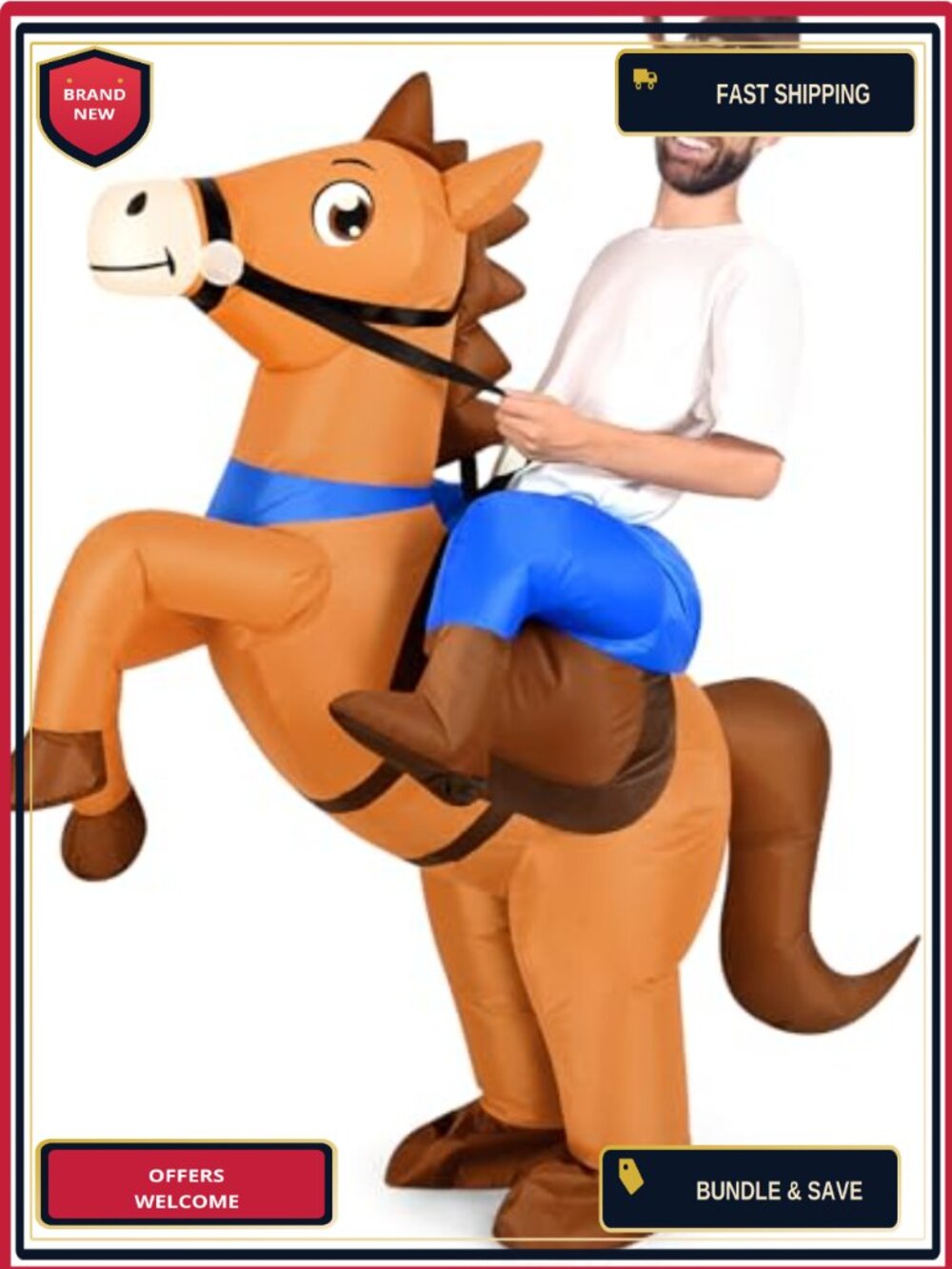 Inflatable Horse Costume 100% Polyester Adult Blow Up Cosplay Party